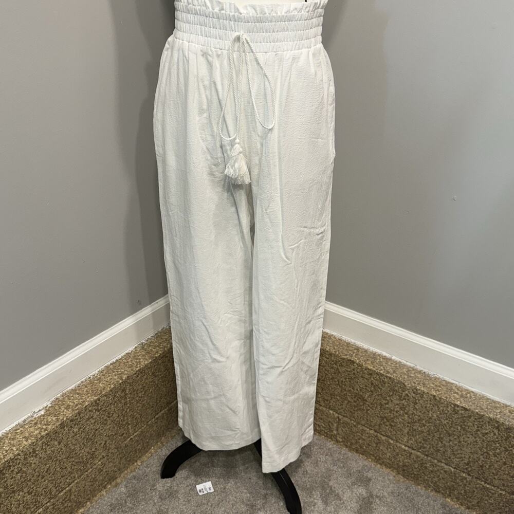 NWT Every Rose Large 100% Cotton High-Rise Wide-Leg Pant Boho Chic Resort Wear